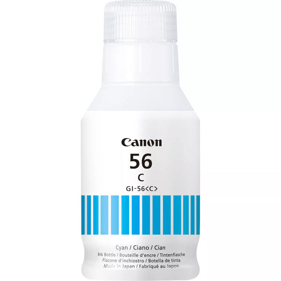 Genuine Canon GI56C, Cyan Ink Bottle, GI-56C, 4430C001