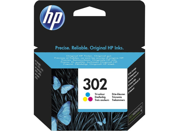 Genuine HP 302, Tri-Colour Ink Cartridge, F6U65AE