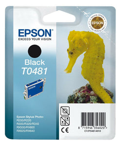 Genuine Epson T0481 Seahorse Black Ink jet Print Cartridge TO481 C13T4814010 New