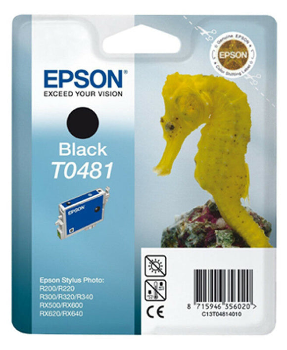 Genuine Epson T0481 Seahorse Black Ink jet Print Cartridge TO481 C13T4814010 New