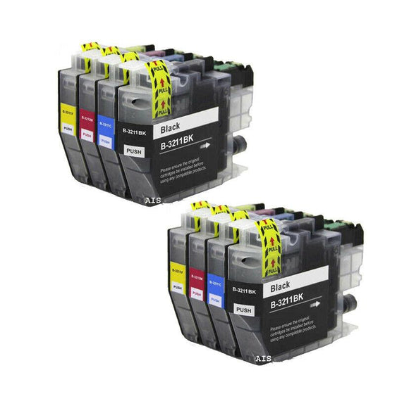 8 Compatible Ink Cartridges For Brother LC3211 Valu NON-OEM