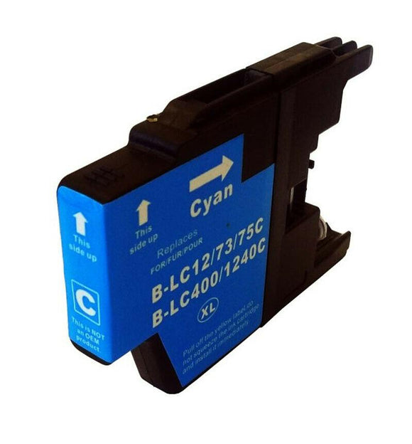 1 Cyan Compatible Ink Cartridge, Replaces For Brother LC1240C, LC-1240C NON-OEM