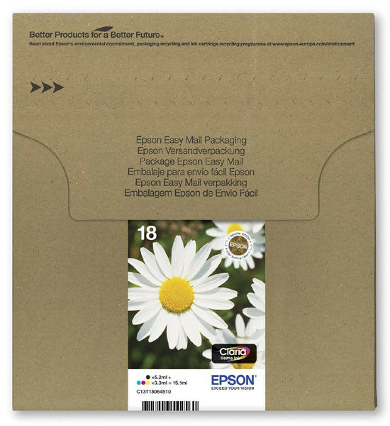 Genuine Epson 18, Daisy Claria Multipack Ink jet Print Cartridges, T1806, T180645
