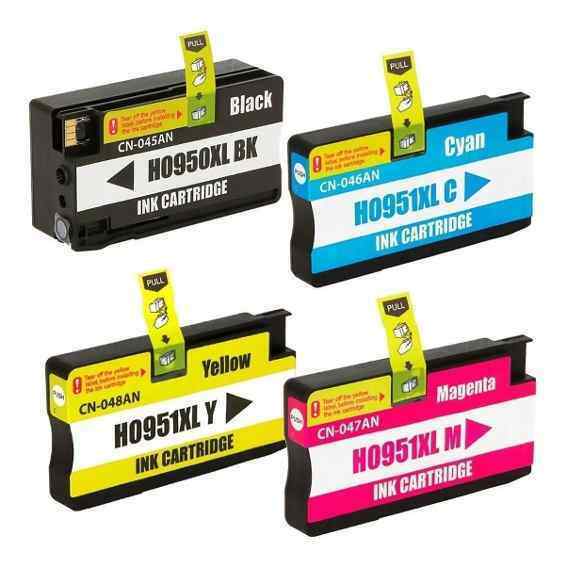 4 Colour MultiPack Compatible Ink Cartridges Replaces For HP 950XL, HP 951XL, C2P43, C2P43AE