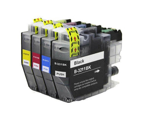 4 Compatible Ink Cartridges Replaces For Brother LC3211BK LC3211C LC3211M LC3211Y NON-OEM