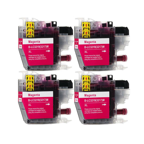 4 Magenta Compatible Ink Cartridge, Replaces For Brother LC3217M NON-OEM