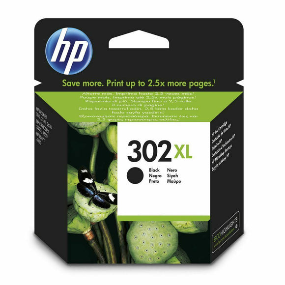 Genuine HP 302XL, High Capacity Black Ink Cartridge, F6U68, F6U68AE