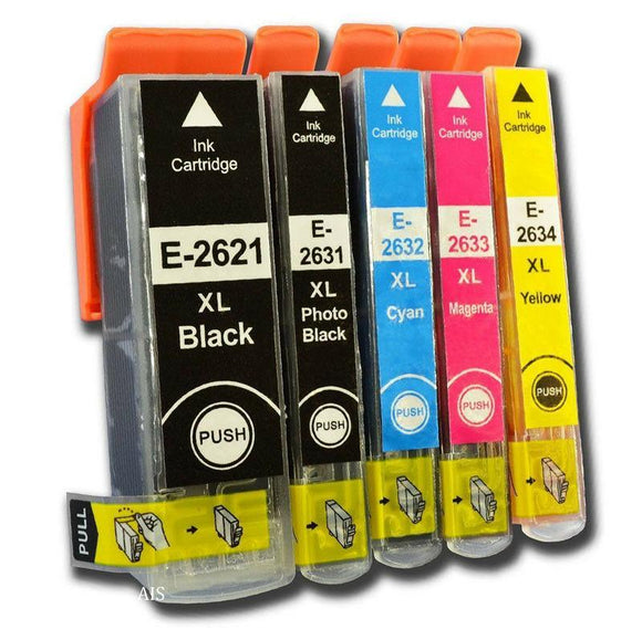 5 Compatible E26XL, Multipack Ink Cartridges, For Epson 26XL, T2636, NON-OEM