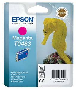 Genuine Epson T0483, Seahorse Magenta Ink jet Print Cartridge, TO483, C13T4834010