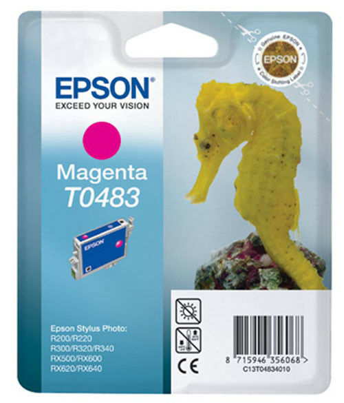 Genuine Epson T0483, Seahorse Magenta Ink jet Print Cartridge, TO483, C13T4834010