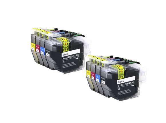 8 Ink Cartridge, Replaces For Brother LC3219XLBK LC3219XLC LC-3219XLM LC-3219XLY NON-OEM