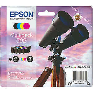 Genuine Epson 502, Binoculars Multipack Ink Cartridges, T02V6, C13T02V64010