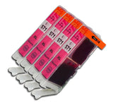 4 Compatible Magenta Ink Cartridges, Replaces For Canon CLI571XLM, CLI-571XLM NON-OEM
