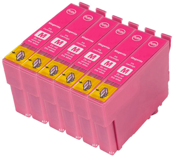 6 Magenta Compatible Ink Cartridges, Replaces For T0483, TO483, C13T04834010, NON-OEM