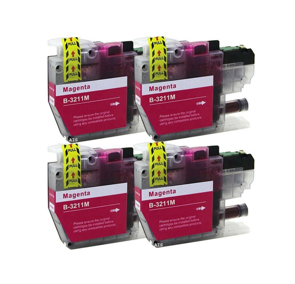 4 Magenta Compatible Ink Cartridge, Replaces For Brother LC3211 LC3211M NON-OEM