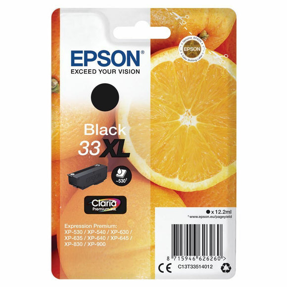 Genuine Epson 33XL, Oranges Black Ink Cartridge, T3351, C13T33514012