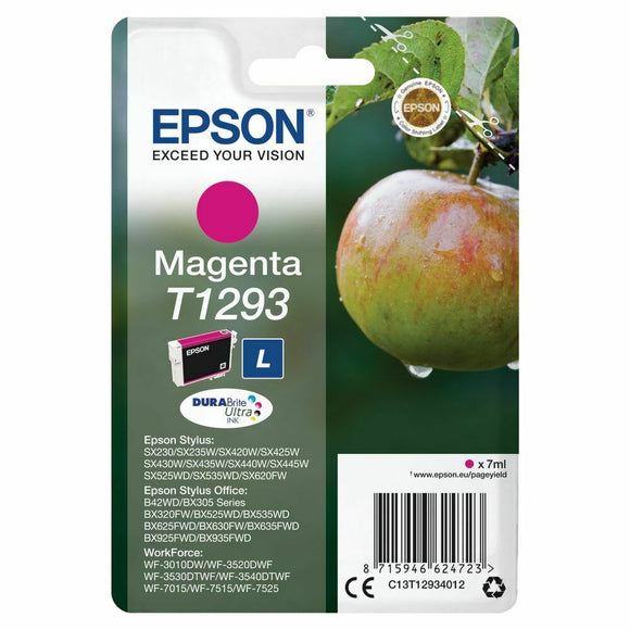 Genuine Epson T1293, Durabrite Apple Magenta Ink Cartridge, T129340, C1312934012
