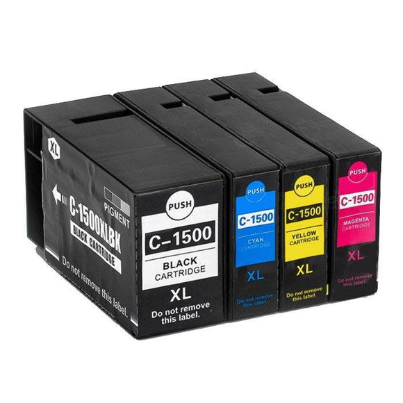 4 Compatible Multipack Ink Cartridges For Canon PGI1500XL BKCMY, NON-OEM