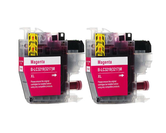 2 Magenta Compatible Ink Cartridge, Replaces For Brother LC-3217M NON-OEM