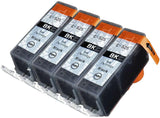 4 Compatible Black Ink Cartridges, Replaces For Canon PGI-525BK, NON-OEM