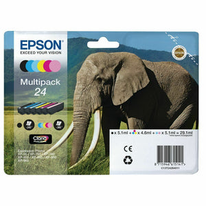 Genuine Epson 24, Multipack Elephant Ink Cartridges, T2428