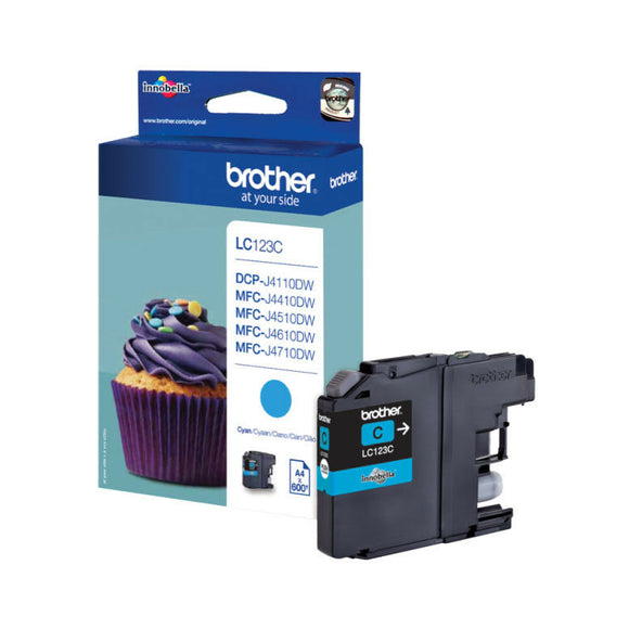Genuine Brother LC123C, Cyan Ink Cartridges, LC-123C