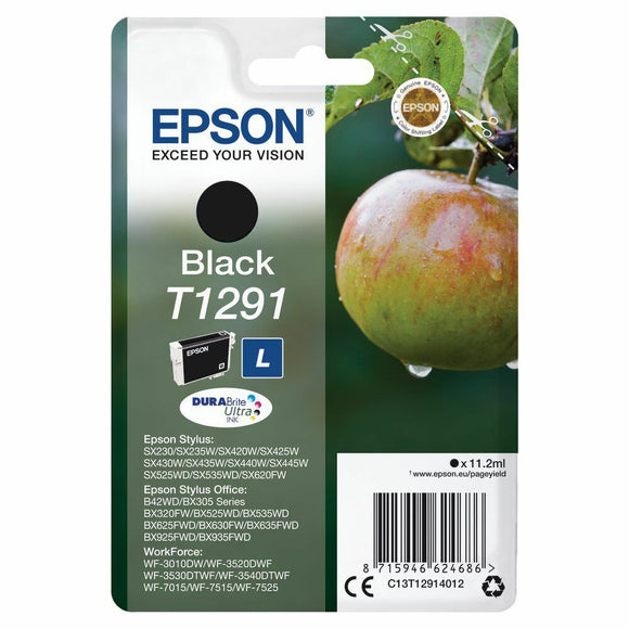 Genuine Epson T1291, Apple Black Ink Cartridge, C13T12914012