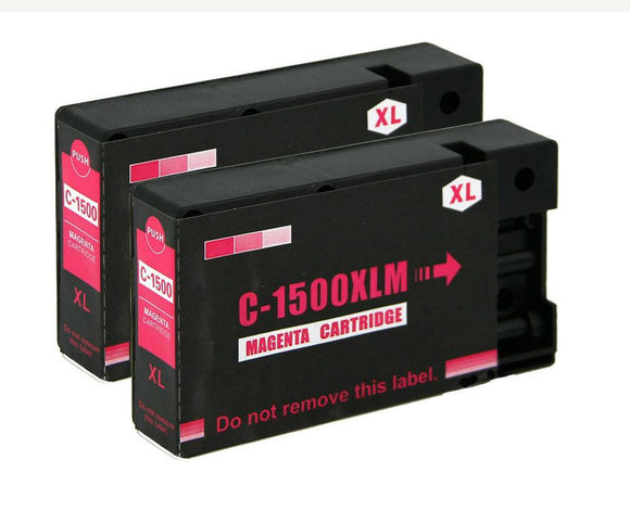 2 Compatible C1500XL High Capacity Magenta Ink Cartridges, Replaces For Canon PGI-1500XLM