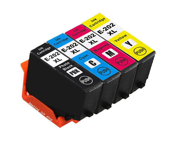 4 Compatible Ink Cartridges, For Epson 202XL, T02H1, T02H2, T02H3, T02H4 NON-OEM