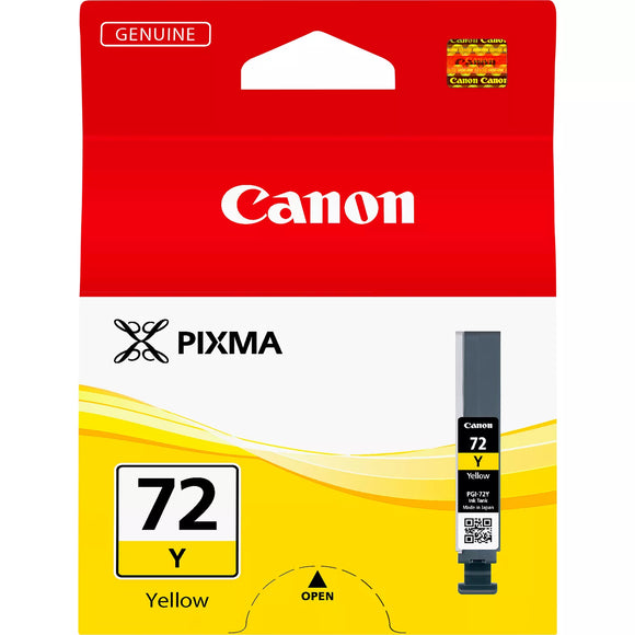 Genuine Canon PGI72Y Yellow Ink Cartridge, PGI-72Y, 6406B001