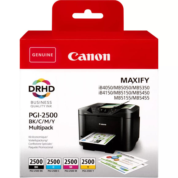 Canon PGI-2500, 4 Colour Multipack Ink Cartridge, PGI-2500 B/C/M/Y, 9290B004