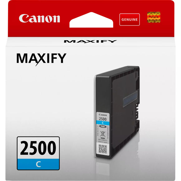 Genuine Canon PGI-2500C Cyan Ink Cartridge, PGI-2500C, 9301B001