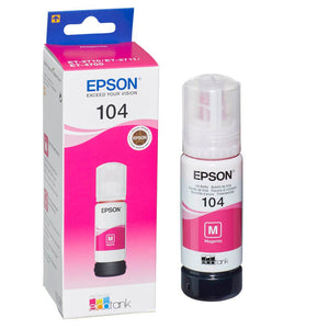 Genuine Epson 104, Magenta Ecotank Ink Bottle, T00P3, C13T00P340, 65ml