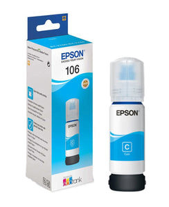 Genuine Epson 106, Cyan Eco tank Ink Bottle, T00R2, C13T00R240, 70ml