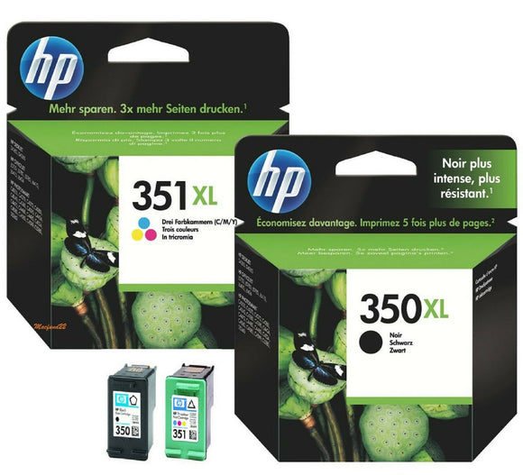 HP 350XL, 351XL High Capacity Black & Tri-Colour Ink Cartridges CB336EE, CB338EE