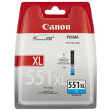 Genuine Canon 551C XL High Capacity Cyan Ink Cartridge, CLI-551CXL, 6444B001