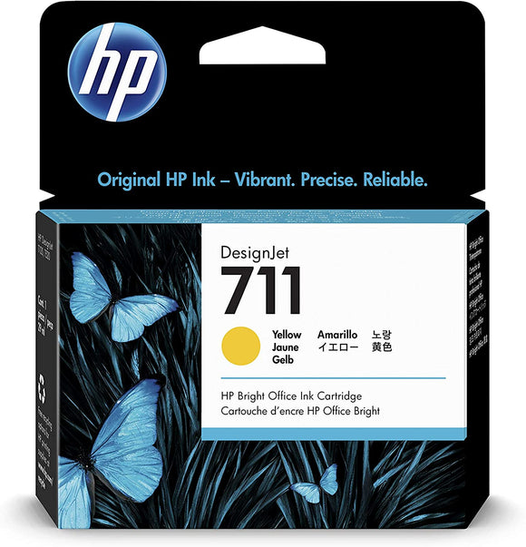 Genuine HP 711, Yellow Ink Cartridge, CZ132A
