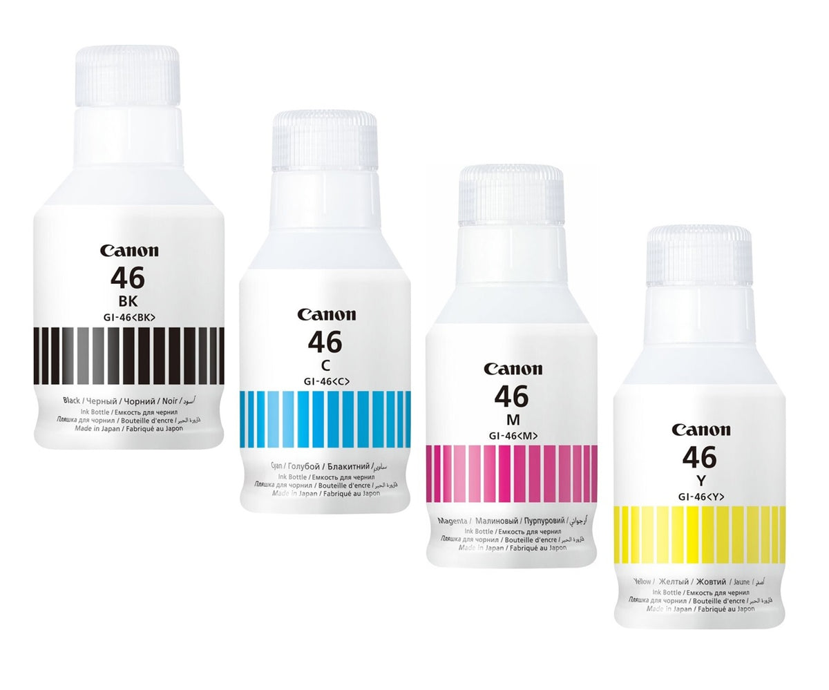 Genuine Canon GI46, Ink Bottle Multipack GI46PGBK, GI46C, GI46M, G