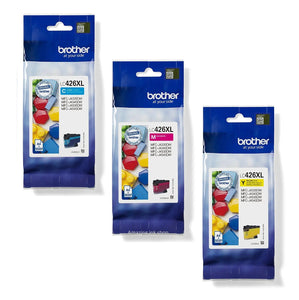 Genuine Brother LC426XL, 3 Colour Ink Cartridges, LC426XLC, LC426XLM, LC426XLY,