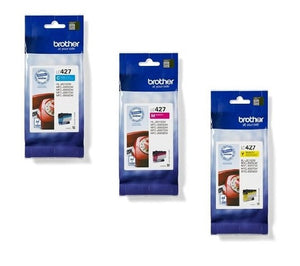 Genuine Brother LC427, 3 Colour Multipack Ink Cartridges, LC427C, LC427M, LC427Y,
