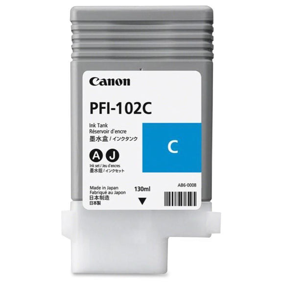 Genuine Canon PFI102C Cyan Ink Cartridge, PFI-102C, 0896B001AA