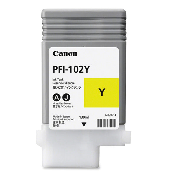 Genuine Canon PFI102Y, Yellow Ink Cartridge, PFI-102Y, 0898B001AA