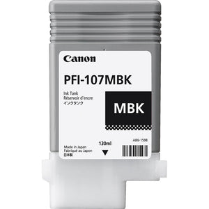 Genuine Canon PFI-107MBK Matte Black Ink Cartridge, PFI-107MBK, 6704B001