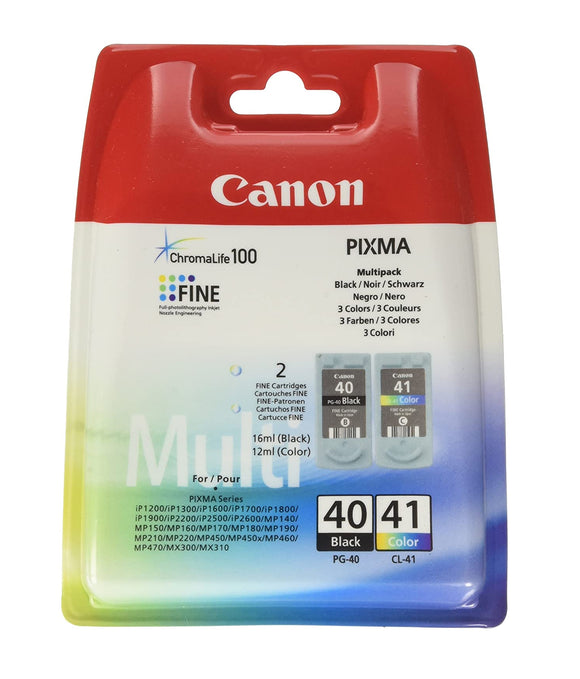 Canon PG40 & CL41, Black And Colour Ink Cartridges, PG-40 Plus CL-41