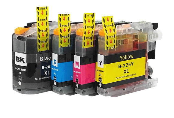 4 Compatible Ink Cartridge, For Brother LC225XL C/M/Y, LC227XLBK, NON-OEM