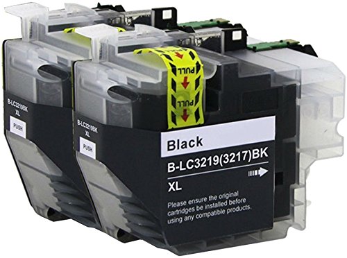 2 Compatible Black Ink Cartridges, Replaces For Brother LC-3219XLBK, NON-OEM