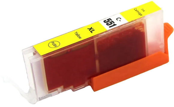 1 Compatible Yellow Ink Cartridge, Replaces For Canon CLI-551XLY, NON-OEM