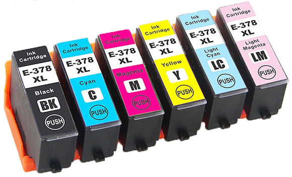 6 Compatible Multipack Ink Cartridges, For Epson 378XL, T3798, NON-OEM