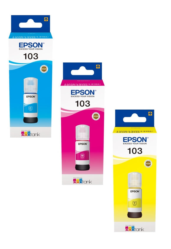 Genuine Epson Multipack 103, EcoTank ink Bottle T00S2, T00S3, T00S4, T00S5