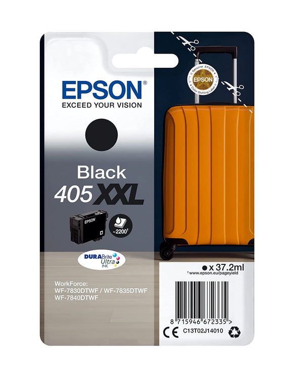 Genuine Epson 405XXL, Suitcase Black Ink Cartridge, T02J1, C13T02J14010